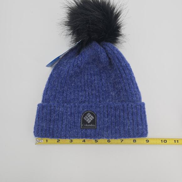 Columbia Winter Blur Pom Pom Beanie Unisex One Size NWT Warm Knit Hat New Blue - Picture 6 of 10